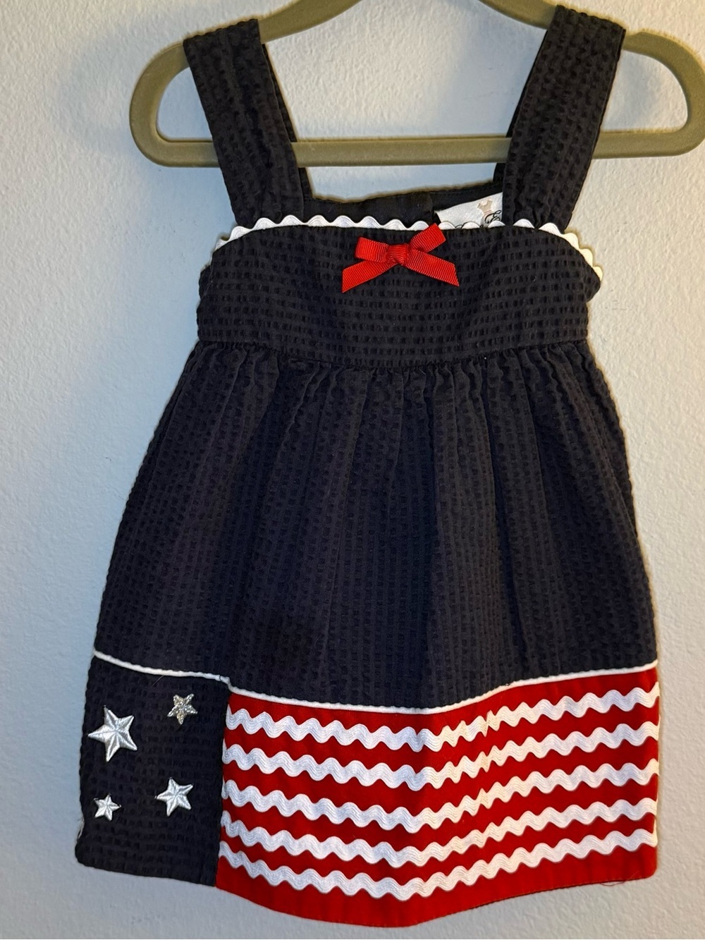 Rare Editions Navy Dress with Red and White Accents
